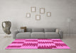 Machine Washable Abstract Pink Contemporary Rug in a Living Room, wshcon712pnk