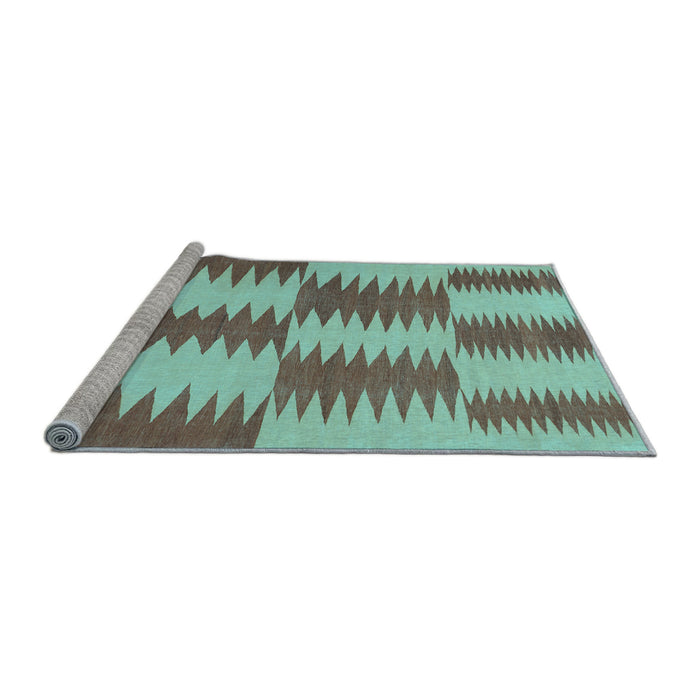 Sideview of Machine Washable Abstract Light Blue Contemporary Rug, wshcon712lblu