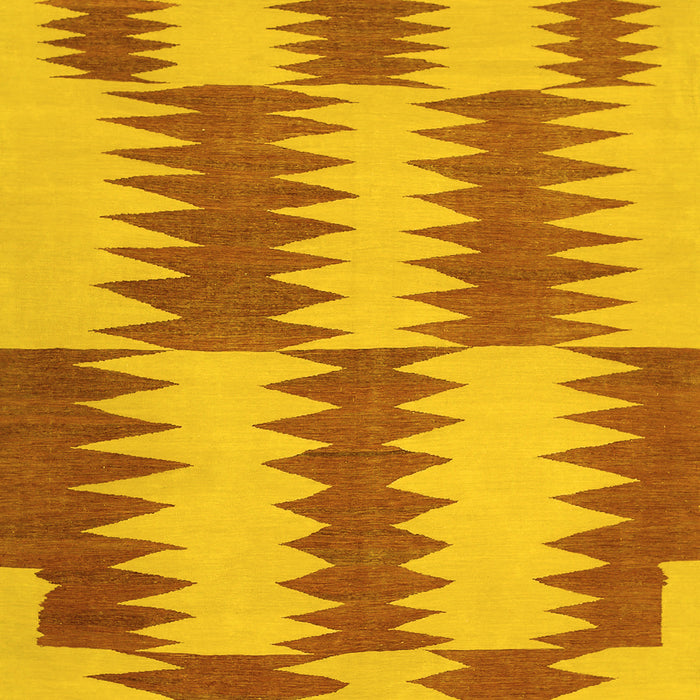 Machine Washable Abstract Yellow Contemporary Rug, wshcon712yw
