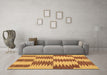 Machine Washable Abstract Brown Contemporary Rug in a Living Room,, wshcon712brn