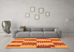 Machine Washable Abstract Orange Contemporary Area Rugs in a Living Room, wshcon712org