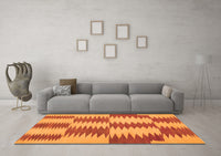 Machine Washable Abstract Orange Contemporary Rug, wshcon712org