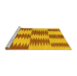 Sideview of Machine Washable Abstract Yellow Contemporary Rug, wshcon712yw