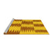 Sideview of Machine Washable Abstract Yellow Contemporary Rug, wshcon712yw