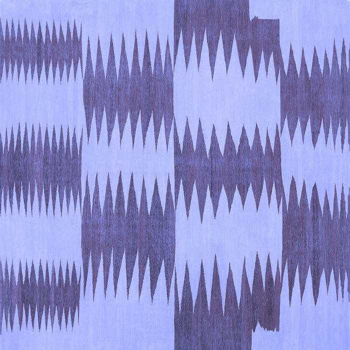 Square Machine Washable Abstract Blue Contemporary Rug, wshcon712blu