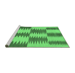Sideview of Machine Washable Abstract Emerald Green Contemporary Area Rugs, wshcon712emgrn