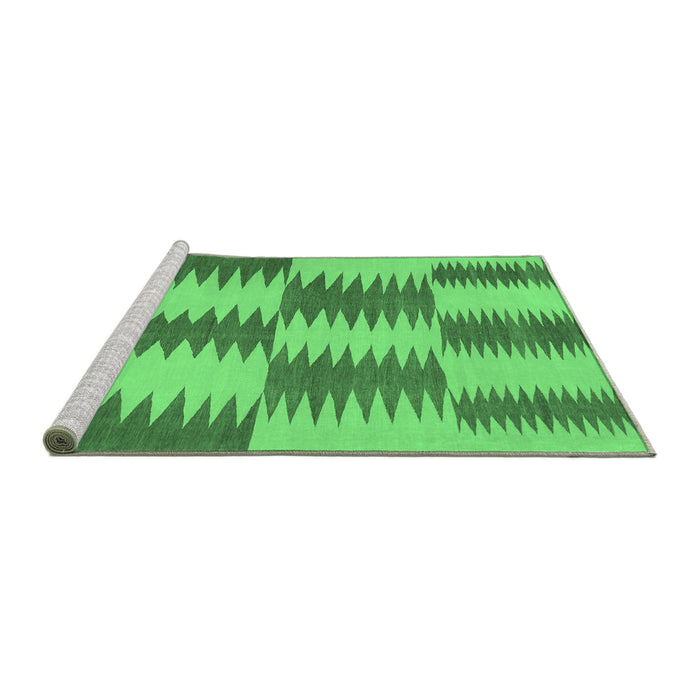 Sideview of Machine Washable Abstract Emerald Green Contemporary Area Rugs, wshcon712emgrn
