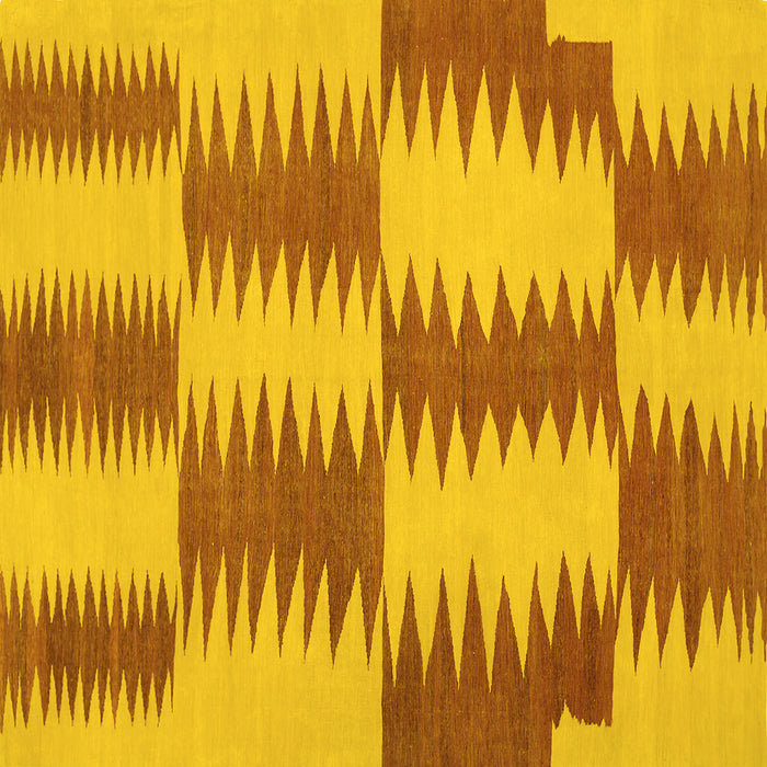 Square Machine Washable Abstract Yellow Contemporary Rug, wshcon712yw