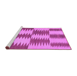 Sideview of Machine Washable Abstract Purple Contemporary Area Rugs, wshcon712pur