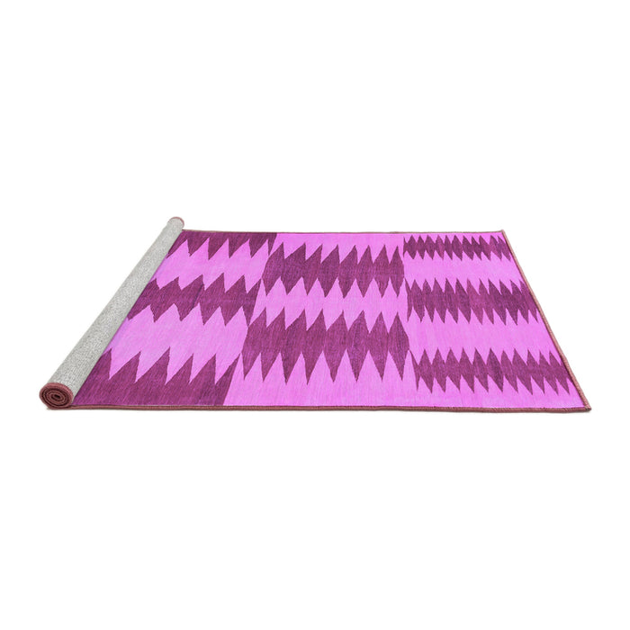 Sideview of Machine Washable Abstract Purple Contemporary Area Rugs, wshcon712pur
