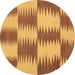 Round Machine Washable Abstract Brown Contemporary Rug, wshcon712brn