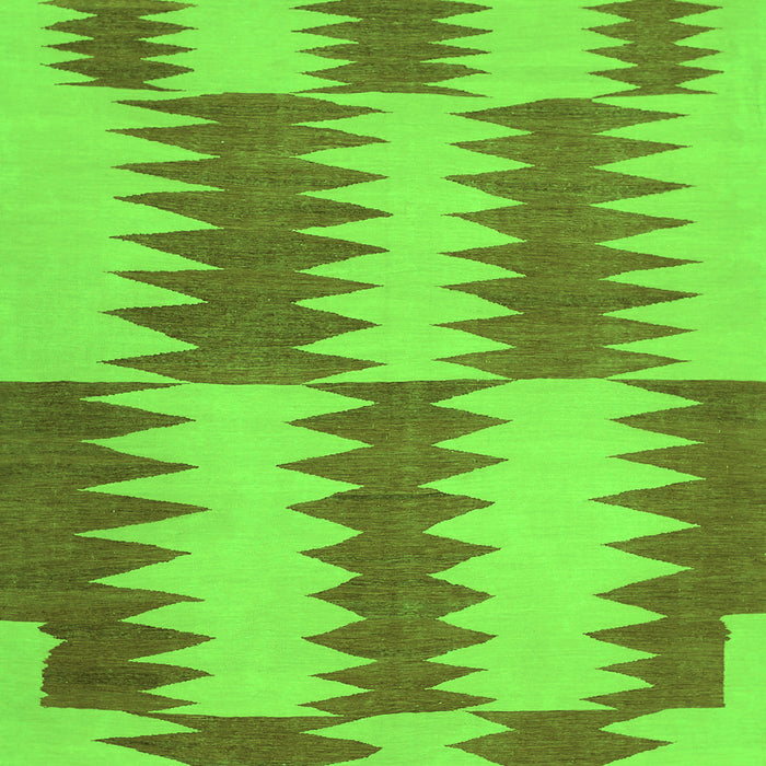 Serging Thickness of Machine Washable Abstract Green Contemporary Area Rugs, wshcon712grn
