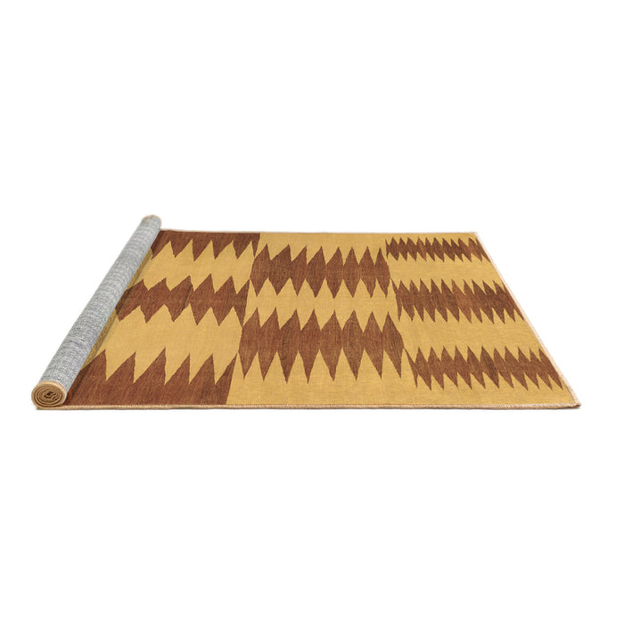 Sideview of Machine Washable Abstract Brown Contemporary Rug, wshcon712brn