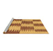 Sideview of Machine Washable Abstract Brown Contemporary Rug, wshcon712brn