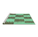 Sideview of Machine Washable Abstract Turquoise Contemporary Area Rugs, wshcon712turq