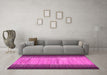 Machine Washable Abstract Pink Contemporary Rug in a Living Room, wshcon713pnk