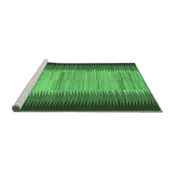 Sideview of Machine Washable Abstract Emerald Green Contemporary Area Rugs, wshcon713emgrn