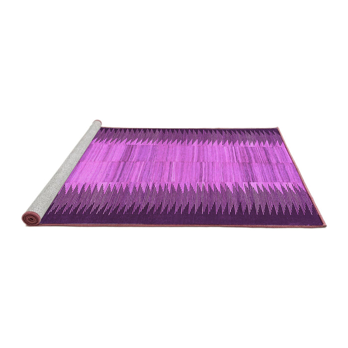 Sideview of Machine Washable Abstract Purple Contemporary Area Rugs, wshcon713pur