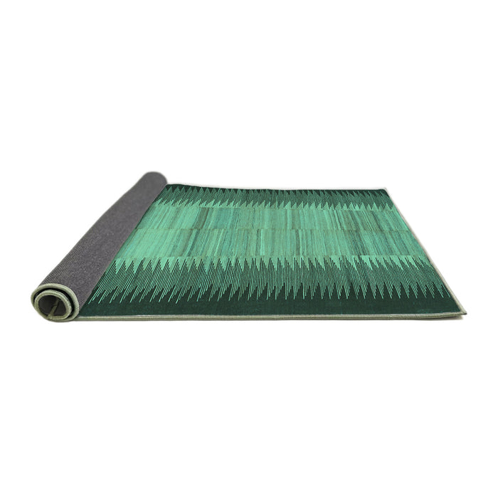 Sideview of Abstract Turquoise Contemporary Rug, con713turq
