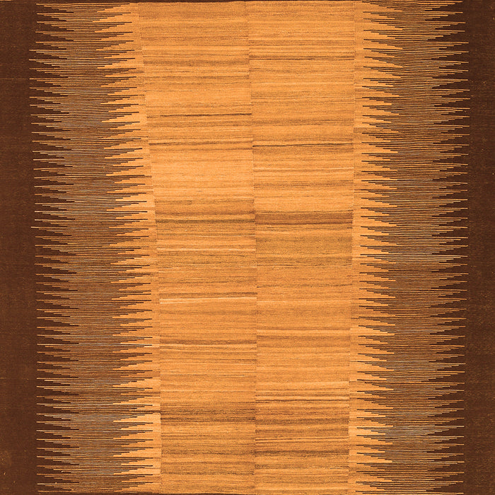 Round Machine Washable Abstract Orange Contemporary Area Rugs, wshcon713org