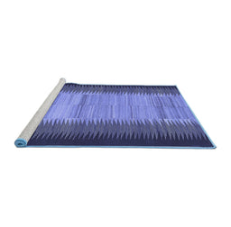 Sideview of Machine Washable Abstract Blue Contemporary Rug, wshcon713blu