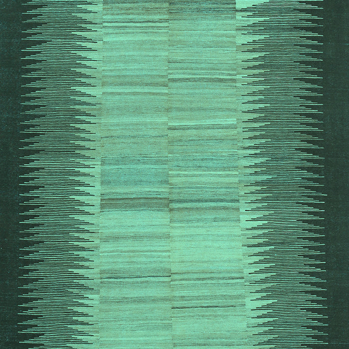 Machine Washable Abstract Turquoise Contemporary Area Rugs, wshcon713turq
