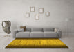 Machine Washable Abstract Yellow Contemporary Rug in a Living Room, wshcon713yw