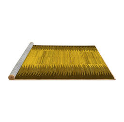 Sideview of Machine Washable Abstract Yellow Contemporary Rug, wshcon713yw