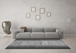 Machine Washable Abstract Gray Contemporary Rug in a Living Room,, wshcon713gry