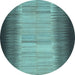 Round Abstract Light Blue Contemporary Rug, con713lblu