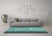 Machine Washable Abstract Light Blue Contemporary Rug, wshcon713lblu