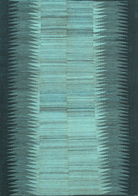 Abstract Light Blue Contemporary Rug, con713lblu