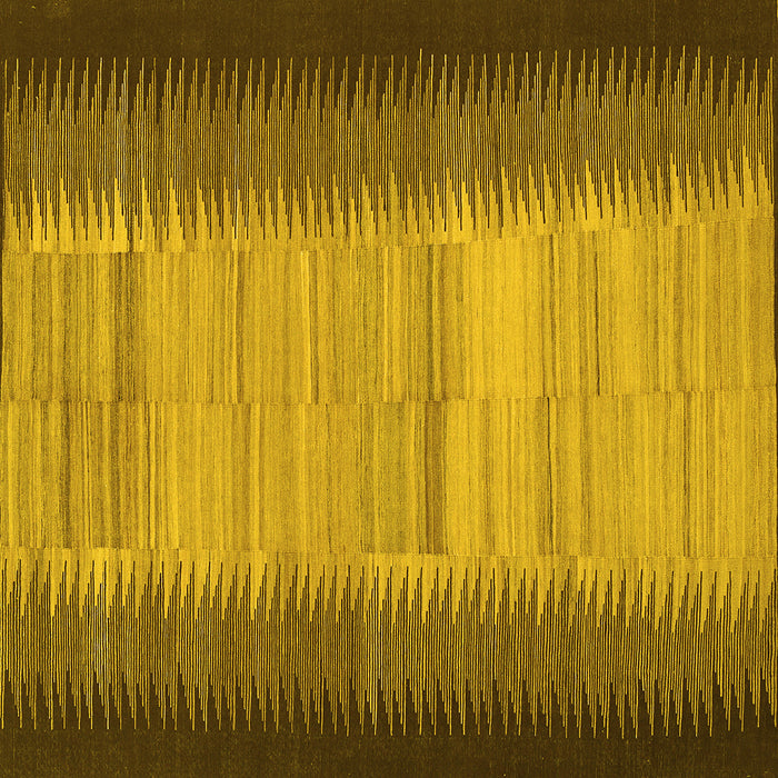 Square Machine Washable Abstract Yellow Contemporary Rug, wshcon713yw