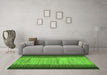 Machine Washable Abstract Green Contemporary Area Rugs in a Living Room,, wshcon713grn