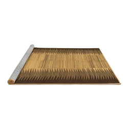 Sideview of Machine Washable Abstract Brown Contemporary Rug, wshcon713brn
