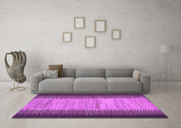 Machine Washable Abstract Purple Contemporary Area Rugs in a Living Room, wshcon713pur