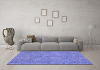 Machine Washable Abstract Blue Contemporary Rug, wshcon714blu