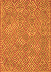 Abstract Orange Contemporary Rug, con714org