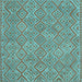 Square Abstract Light Blue Contemporary Rug, con714lblu