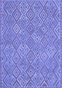 Abstract Blue Contemporary Rug, con714blu