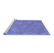 Sideview of Machine Washable Abstract Blue Contemporary Rug, wshcon714blu