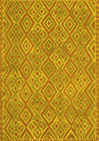 Abstract Yellow Contemporary Rug, con714yw