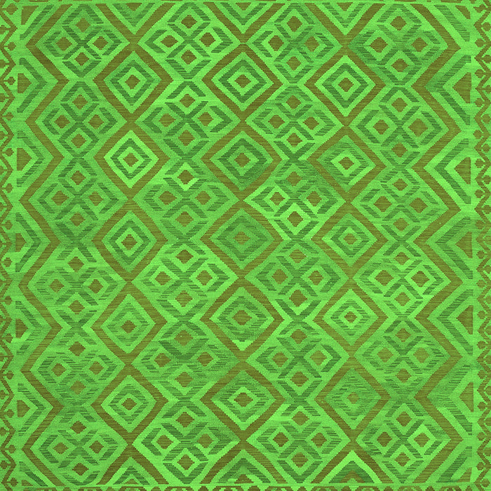 Serging Thickness of Abstract Green Contemporary Rug, con714grn