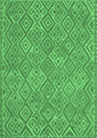 Abstract Emerald Green Contemporary Rug, con714emgrn