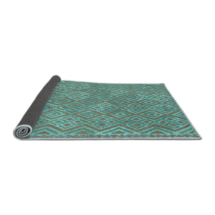 Sideview of Abstract Light Blue Contemporary Rug, con714lblu