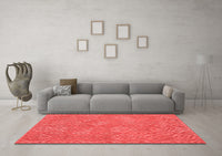 Machine Washable Abstract Red Contemporary Rug, wshcon714red