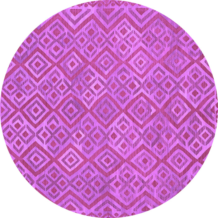 Round Abstract Purple Contemporary Rug, con714pur