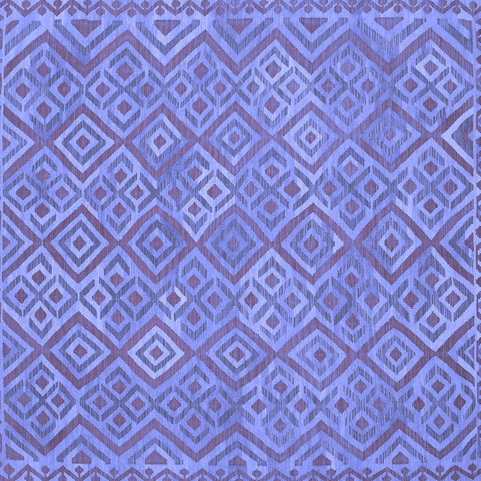 Square Abstract Blue Contemporary Rug, con714blu