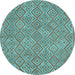 Round Machine Washable Abstract Light Blue Contemporary Rug, wshcon714lblu