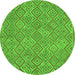Machine Washable Abstract Green Contemporary Area Rugs, wshcon714grn